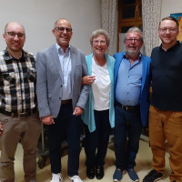 G. Sollecito, M. Groll, E. Kessler, 2. Bürgermeister M. Präcklein. J. Brenner (v. l.)