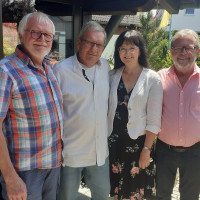Von links: Gemeinderat Reinhardt Schmidt, Wolfgang Haida, Bürgermeisterin Sybille Pichl und SPD-Ortsvereinsvorsitzender Manfred Präcklein